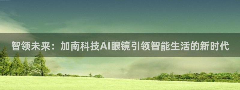 智领未来：加南科技AI眼镜引领智能生活的新时代