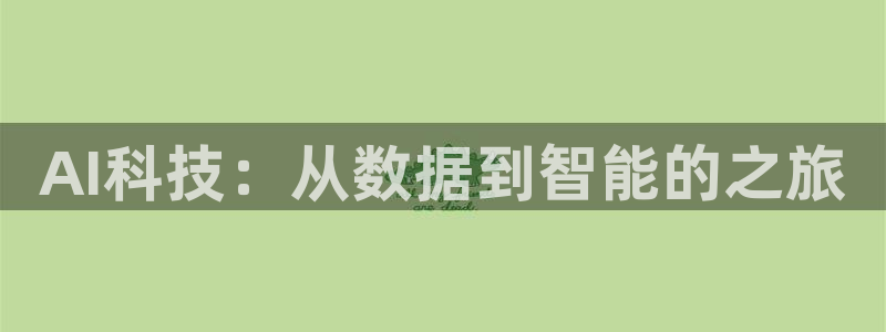 AI科技：从数据到智能的之旅